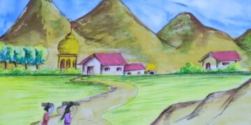 ପାହାଡ଼ ତଳି ଗାଆଁଟି ମୋର