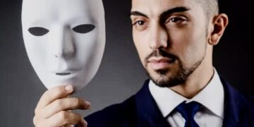 A performer in the dark room