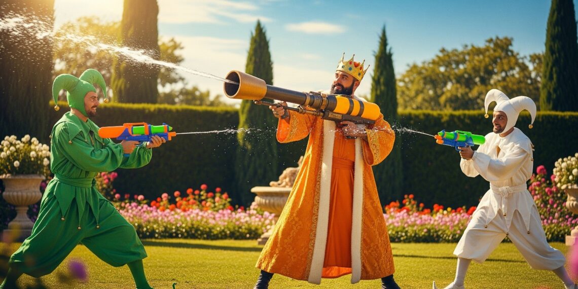 Sanctimonia Tales: Sanctimonia’s Fiery Fiasco: A King’s Despair, a Water Pistol Duel, and the Silence of the Senators