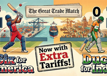 “Six for America, Duck for India: The Great Trade Match, Now with Extra Tariffs!”