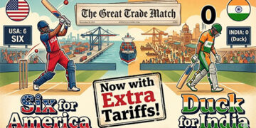“Six for America, Duck for India: The Great Trade Match, Now with Extra Tariffs!”