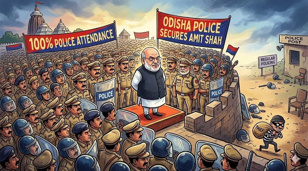 All Thieves Safely Deployed: Odisha Secures Amit Shah With 100% Police Attendance