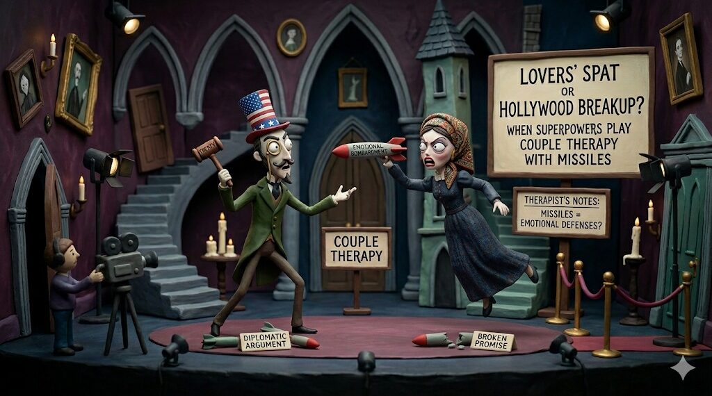 Lovers’ Spat or Hollywood Breakup? When Superpowers Play Couple Therapy With Missiles