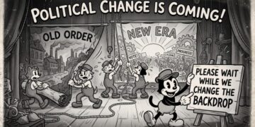 Political Change Is Coming. Please Wait While We Change the Backdrop